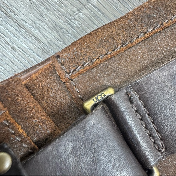 UGG Drew Harness Riding Boot Size 9 Brown Suede Leather Classic Tall - Picture 9 of 14